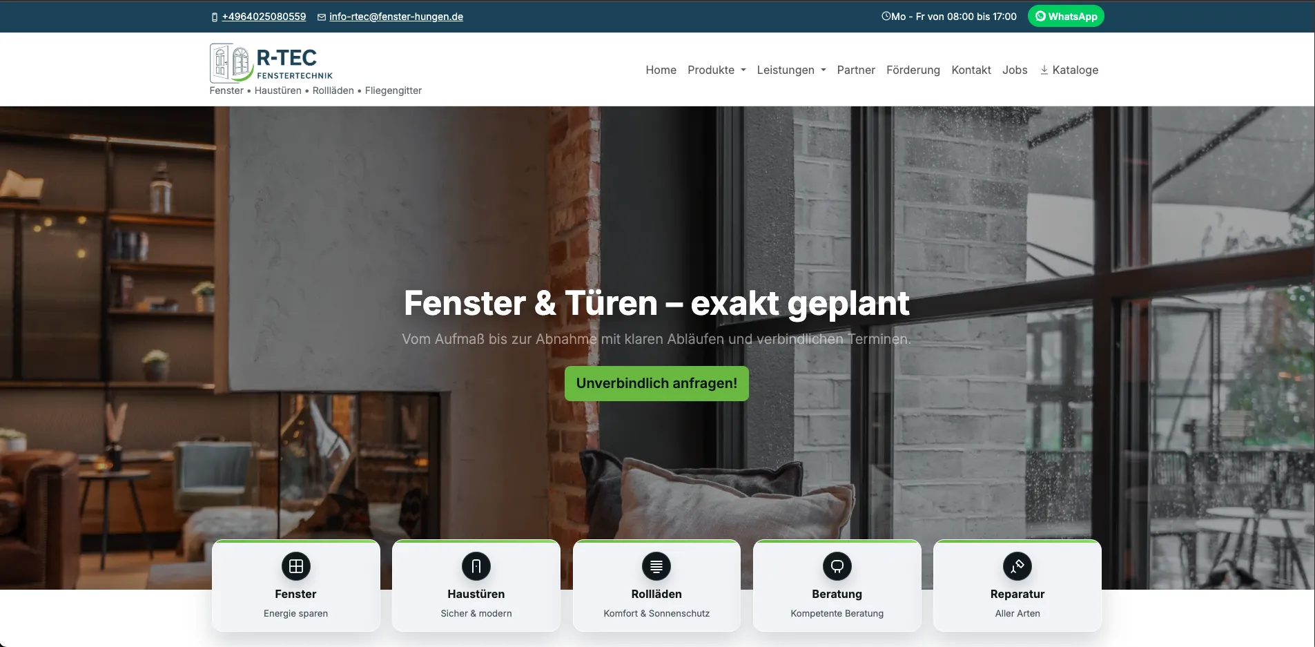 Handwerksbetrieb in Hungen: Neugestaltung der Webseite mit individuellem CMS – Vorschau