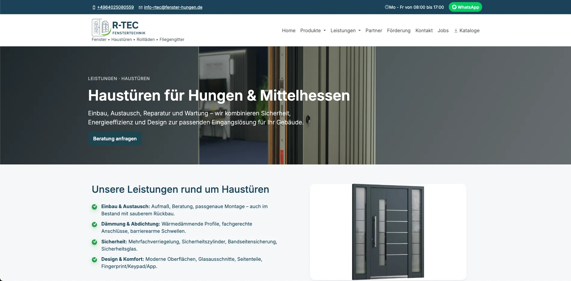 Handwerksbetrieb in Hungen: Neugestaltung der Webseite mit individuellem CMS – Vorschau